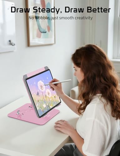 Adjustable Aluminum Laptop Stand for Desk,Ergonomic Riser, Pink - Image 6