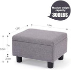 Small Foot Stool Under Desk Foot Stools Ottoman Footstool Foot Stools Small Footstools Foot Stool for Living Room Foot Rest 15" W x 12" D x 9.5" H Linen Dark Grey - Image 2