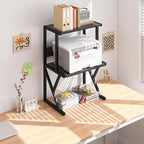 aboxoo Printer Stand for Desk to Save Space, Metal+Wood for Home Office - Image 7