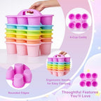 6 Pack Stackable Classroom Caddy with Handle, Pastel Multicolor - Image 2