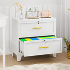 2 Drawer File Cabinet with Lock, Small Filing Cabinet for Home Office - Image 2