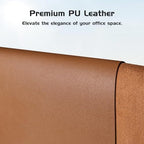 Aothia Leather Desk Pad Protector, Office Desk Mat, Large Mouse Pad, Laptop Desk Pad, Non-Slip PU Leather Desk Blotter, Waterproof Desk Writing Pad for Office and Home (Brown, 55" x 17") - Image 2