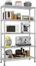 5 Tier Storage Racks Shelving, Heavy Steel Pantry Shelves, Adjustable Wire Shelving Rack, Suitable for Garage, Kitchen, Bathroom, Office, 35" W x 14" D x 71" H, Chrome by Unknown