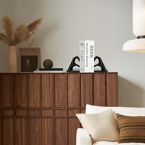 Decorative Bookends Solid Hearthands Sculpture Resin Book Ends, Black - Image 2