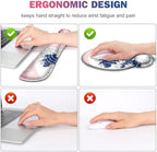 Gaming Mouse Pad, Large Desk Mat, Cute Desk Pad Protector, Pink Cherry Blossoms XXL Mousepad + Keyboard Wrist Rest+Mouse Wrist Rest+Coaster Set with Ergonomic Desk Pad, Japanese Wave of Kanagawa - Image 4