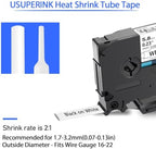 10PK HSe-211 5.8mm Compatible for Brother Ptouch Heat Shrink Tubing - Image 2