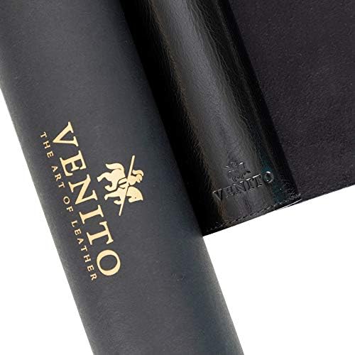 Venito Premium Leather Desk Mat (36 X 19 inch) - Large Mouse Mat for Home Office Accessories (Rustic Black)* - Image 6