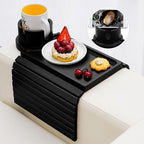 Couch Cup Holder Tray - 3 in 1 Sofa Arm Tray with 360° Rotating Cup Holder & Phone Stand,Fits Various Couches Arm Widths - Anti-Slip Foldable Couch Arm Tray for Snacks, Cellphone Remote by AISONGDONG