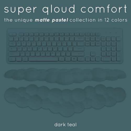 Cloud Keyboard Wrist Rest – Create-ables Qloud Cloud Wrist Rest for Computer Keyboard and Mouse, Ergonomic Memory Foam Wrist Pad with Non-Slip Base, Includes Cloud Mouse Pad – Dark Teal - Image 3