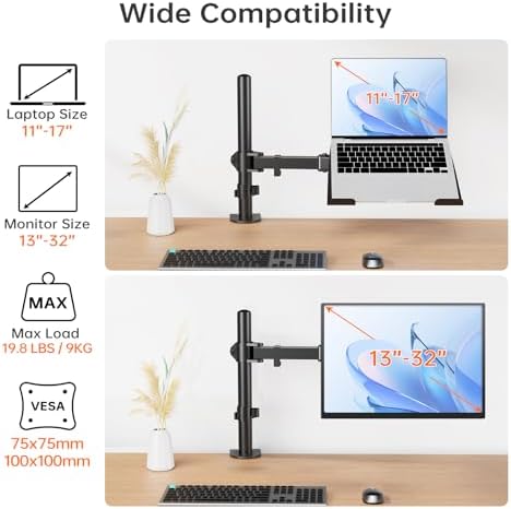 Afaloona 2-in-1 Monitor & Laptop Stand for 13-32" Monitor or 11-17" Laptop - Image 2