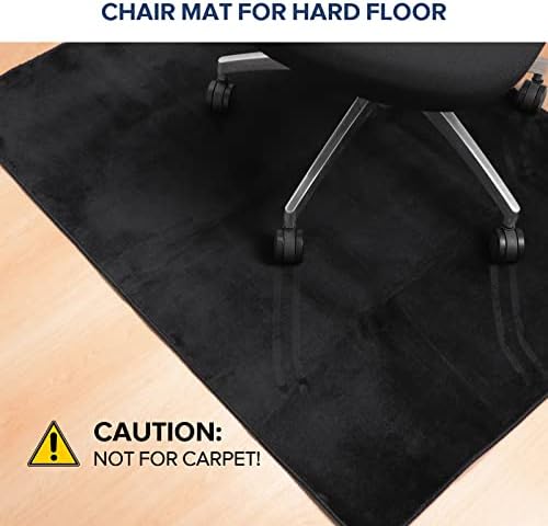 Office Chair Mat, 75" x 60" Large Chair Mat for Hard Floors, Flannel Fabric Area Rug for Hard Surface, Floor Protector Under Desk Mat for Home Office (Black) - Image 6