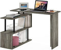 Furinno Moore L-Shape Computer Desk with 3-Tier Shelves, French Oak by Furinno-FitsYourSpaceFitsYourBudget