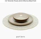 Graf Lantz - Trivets for Hot Dishes - Heat Resistant 100% Merino Wool - Hot Pads for Kitchen, Countertops, Tables, Sizzling Dishes, Pots & Pans - Home Decor, Kitchen Accessories - 12", Heather White - Image 4