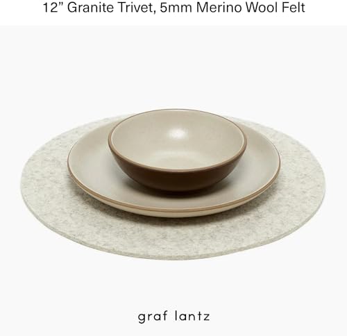 Graf Lantz - Trivets for Hot Dishes - Heat Resistant 100% Merino Wool - Hot Pads for Kitchen, Countertops, Tables, Sizzling Dishes, Pots & Pans - Home Decor, Kitchen Accessories - 12", Heather White - Image 4