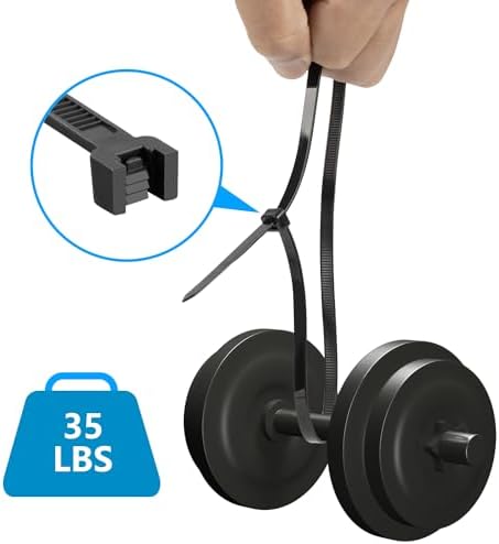 8 Inch Black Zip Ties 5000 Pack Cable Ties 35 LBS - Image 3