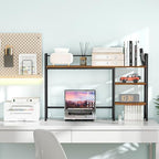 Snughome Desk Shelf, 44.9" Large Desktop Organizer Shelf, Desk Hutch for Computer Monitor, 4 Tier Desk Top Display Rack, Wood Desktop Bookshelf Storage Rack for Home Office Dorm - Image 4
