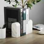Koville Italian Carrara Marble Bookends for Shelves, Decorative Book Ends, 7lbs Heavy-Duty Marble Book Holders, Bookshelf Apartment Decor for Normal Books/CD/Video Games - Image 7
