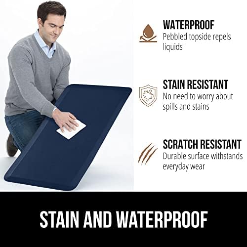 GORILLA GRIP Cushioned Antifatigue Kitchen Mat for Floor, 39x20, Navy - Image 4