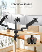 ErGear Triple Monitor Mount for 13-27 inch Screens, Triple Monitor Arms with USB,3-Monitor Stand Holds 17.6 lbs/Arm – Tilt, Swivel & Rotate - Image 4