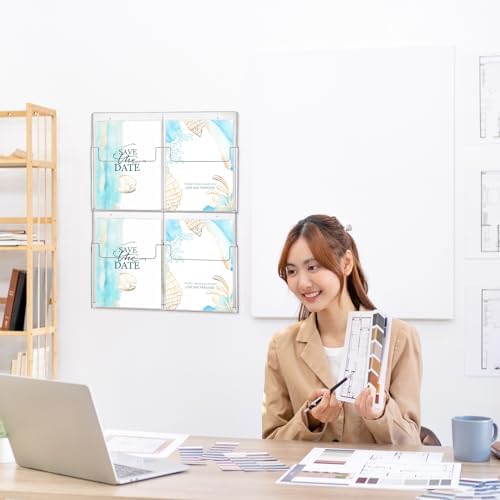 RattanView 2 Pcs Brochure Holder Wall Mount Acrylic Magazine Display - Image 7