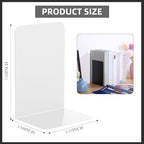 Beeveer 6 Pairs Metal Bookends for Shelves Office Library, White - Image 2