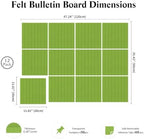 48" x 36" Large Felt Bulletin Board, Bold-Stripe 12-Pack Cork Boards | Fabric Bulletin Board with 60 Adhesive Tabs, 50 Pushpins, Felt Wall Tiles for Office Push Pin Board Felt Board, Matcha Green - Image 3