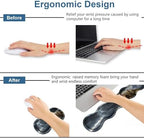 Ergonomic Keyboard Wrist Rest & Mouse Pad Wrist Rest Set, Large XXL Gaming Desk Mat 31.5"x 11.8" with Memory Foam, Easy Typing Pain Relief for Office & Home, Dinosaur - Image 3