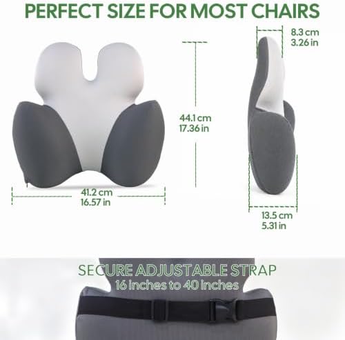 Full Back Support Pillow for Office Chair, 3-Zone Memory Foam - Image 6