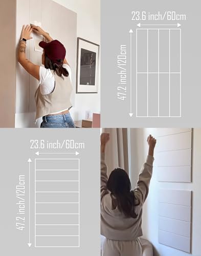 24"x47" Large Cork Board Alternative – 8 Pack Shiplap Felt Wall Tiles with Safe Removable Adhesive Tabs | Felt Bulletin Board for Walls Pin Board for Office, Home, Classroom, Kids Room – Pure White - Image 5