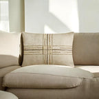 The HomeCentric Pack of 2 Decorative Lumbar Pillow Cover Gold, 12"x18" (30x45 cm) Jacquard Zardozi, Textured, Beaded, Hand Embrodiery Oblong Cushion Cover, Striped Modern Style - Zarae - Image 7