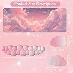 Pink Cloud Large Mouse Pad for Desk Cloud Keyboard Wrist Rest 4PCS Extended Cloud Desk Mat Pad Set Memory Foam Non-Slip Ergonomic Cute Gaming Mouse Pad Wrist Support for Computer Laptop Home Office - Image 3