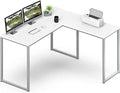 SHW Mission 48 x 48 L-Shape Home Office Computer Desk, White by SHW