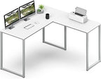 SHW Mission 48 x 48 L-Shape Home Office Computer Desk, White by SHW