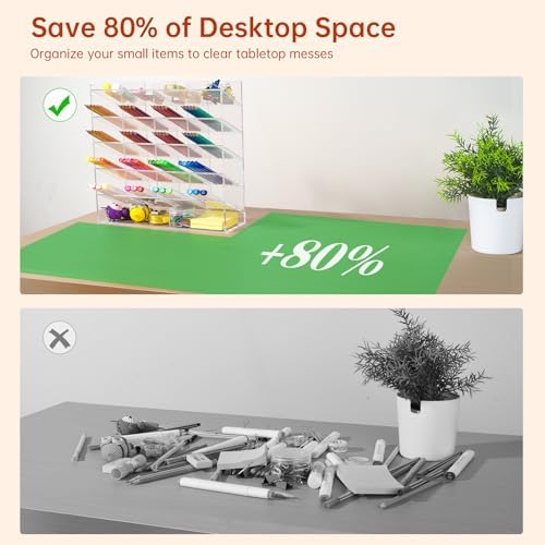 BEYGORM Acrylic Vertical Marker Organizer for 250 Markers, Desk Orgaizer - Image 2