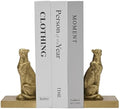Gold Cheetah Book Ends, Decorative Leopard Bookends for Shelves by Home