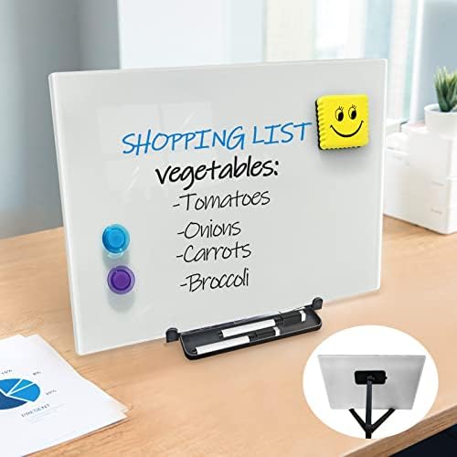 Magnetic Glass Whiteboard Desktop Easel, 16x12 Tabletop Glass Dry Erase Board with Adjustable Stand, ZHIDIAN Portable Tempered Glass Writing Board for Desk Office Home - Image 2
