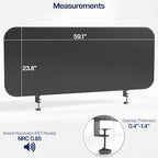 VIVO Black Clamp-On 60 x 24 in Stretched Fabric Privacy Panel, PP-1-S060G - Image 3