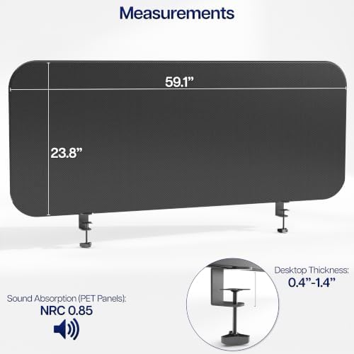 VIVO Black Clamp-On 60 x 24 in Stretched Fabric Privacy Panel, PP-1-S060G - Image 3