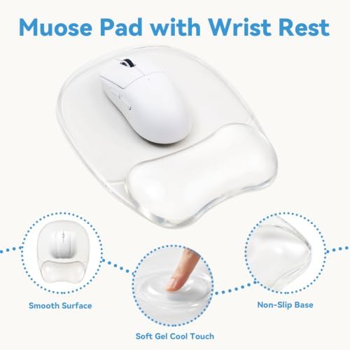 Gel Wrist Rest for Keyboard,Clear Keyboard Wrist Rest and Gel Mouse Pad Set - Image 4