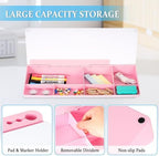DOLLAR BOSS Glass Desk Whiteboard Small Dry Erase Board, Pink - Image 3