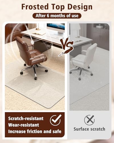 Soimeat Hard Frosted Office Chair Mat for High Pile Carpet & Hardwood Floor - Image 5