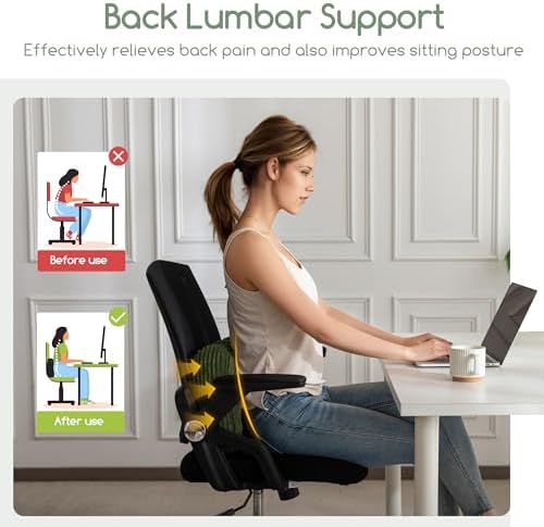 HIGOGOGO Lumbar Support Pillow for Recliner Chair/Accent Chair/Couch/Office Chair, Tufted Corduroy Back Support Cushion for Elderly, Recliner Cushions for Back Rest, Pain Relief, Reading, Dark Green - Image 5