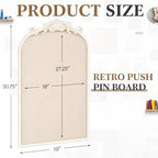 Wonderjune Linen Display Pinboard, Arch, 19" X 31", White - Image 3
