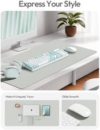 YSAGi Leather Desk Pad Protector, Office Desk Mat, Large Mouse Pad, Non-Slip PU Leather Desk Blotter, Laptop Desk Pad, Waterproof Desk Writing Pad for Office and Home (Light Grey,55" x 17.2") - Image 3