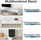 TEAMIX 2 Pack White Monitor Stand Riser 20 inch, Wooden Desktop Stand Shelf - Image 5