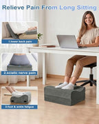 LOCKCURX Under Desk Foot Rest, 3-Level Adjustable Foot Stool (Gray) - Image 4
