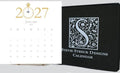 2027 hand-glittered desk calendar.artistic decorative watercolor monthly calendar made in the USA by Stevie Streck Designs. by Stevie+Streck+Designs
