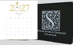 2027 hand-glittered desk calendar.artistic decorative watercolor monthly calendar made in the USA by Stevie Streck Designs. by Stevie+Streck+Designs