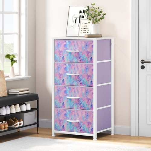 DWVO Dresser with 4 Drawers, Purple - Image 2