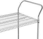 Finnhomy 2-Tier Commercial Grade Rolling Cart, Heavy Duty Utility Cart, Carts with Wheels and Handles, Kitchen Cart on Wheels, Metal Serving Cart with 700 lbs Capacity, Shelf Size 24" D x 48" W, NSF - Image 7